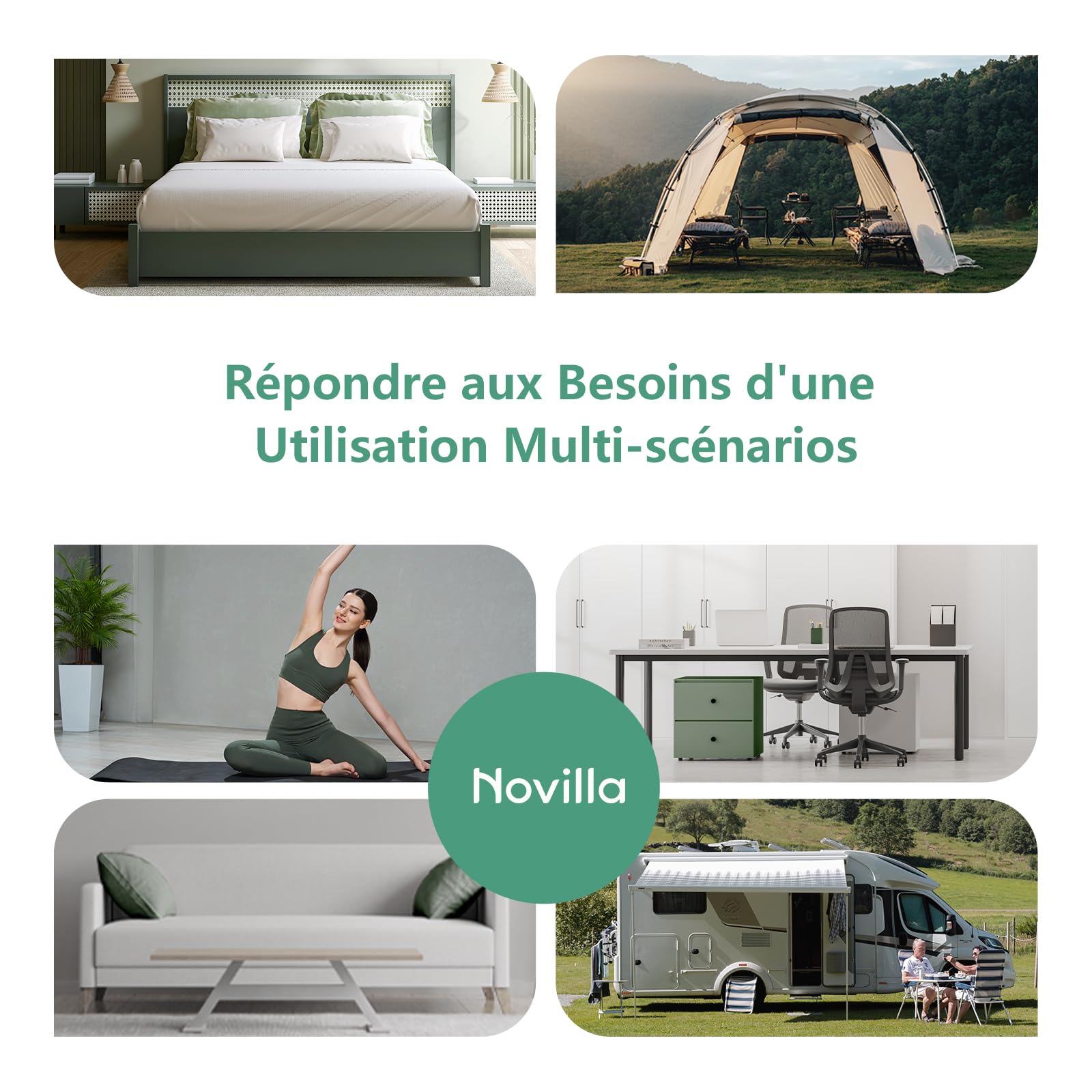 Novilla Surmatelas 140x190, 5CM Surmatelas en Mousse de confort, Certifié Sûr et Fiable par CertiPUR-US et Oeko-TEX, Absorbant et Respirant, Tissu Doux pour La Peau, Lavable