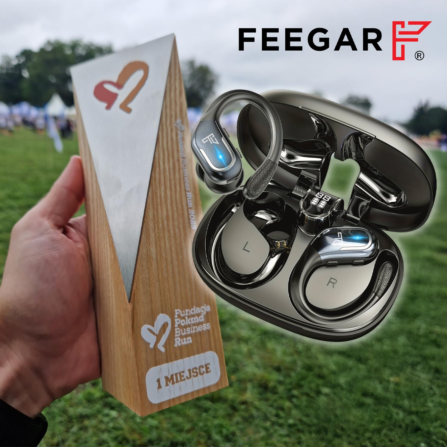 FEEGAR Sport Kopfhörer Kabellos Bluetooth 5.4 mit Noise Cancelling Mikrofon, 70 Stunden Akkulaufzeit, In-Ear, IPX5, starker Bass, rauschfreie Telefonate