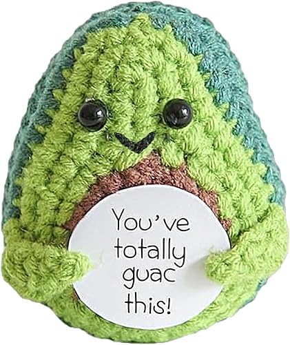 Aruigu Regalo de aguacate de apoyo emocional hecho a mano, lindos adornos tejidos a mano, ganchillo hecho a mano apoyo emocional aguacate, regalo de