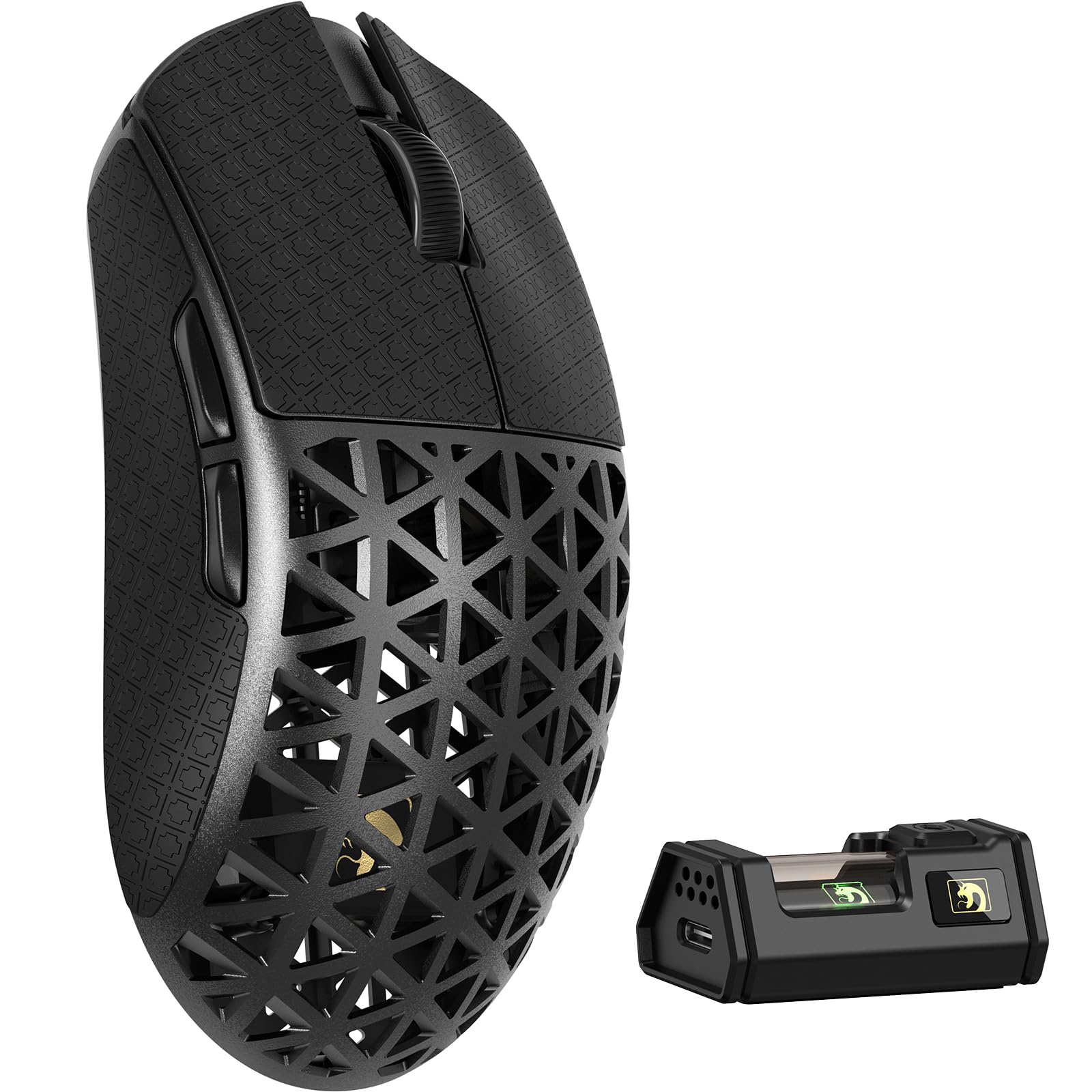 MAMBASNAKE M5Ultra ゲーミングマウス PAW3950MAX 黒 ゲーミングワイヤレスマウス 8KHz | 超軽量カーボンファイバープロ