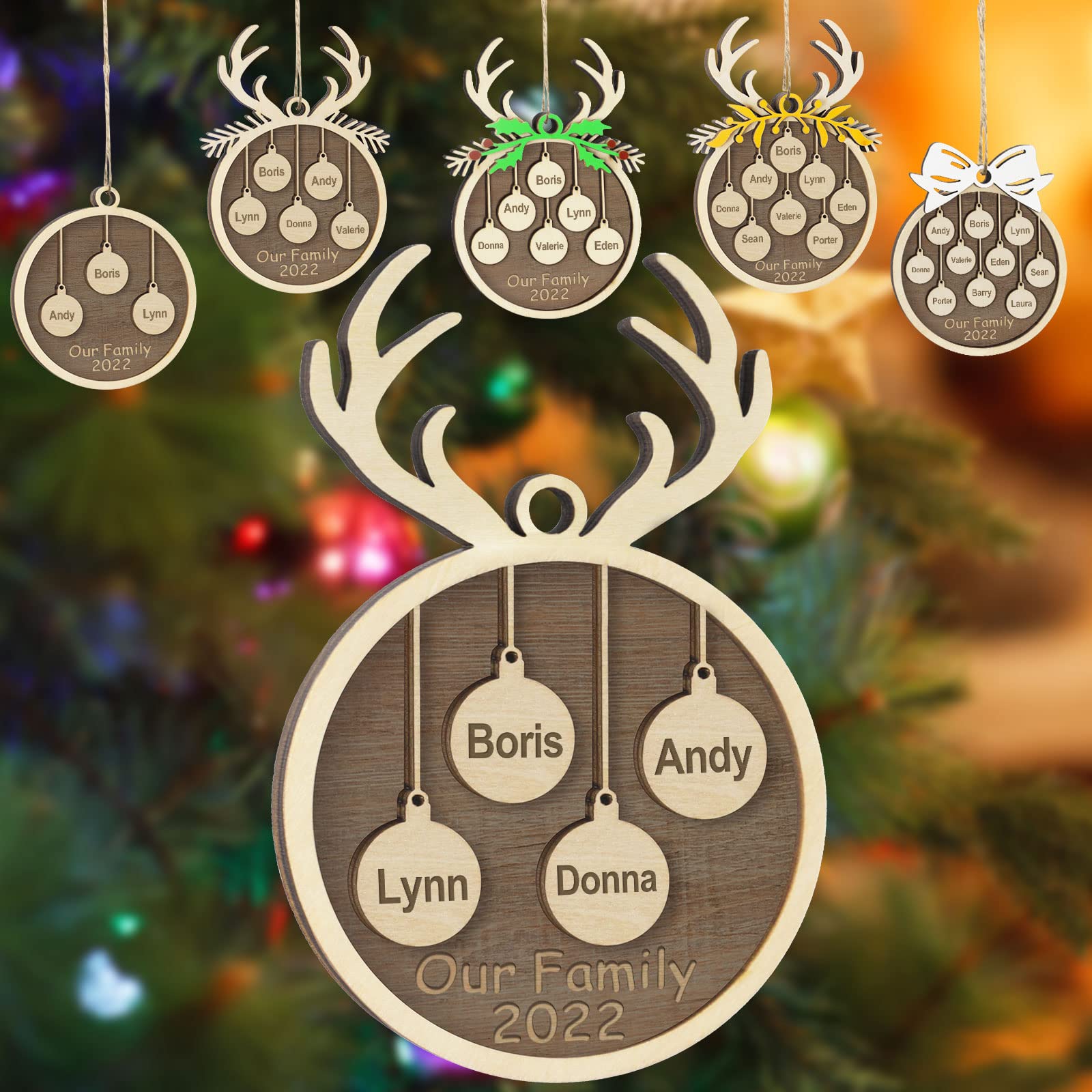 Wamantic Décorations de Noël Personnalisées, Ornement de Noël Nom de la