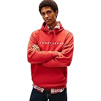Tommy Jeans Tjm Reg Linear Logo Hoodie Ext Dm0Dm20746, Felpa con Cappuccio