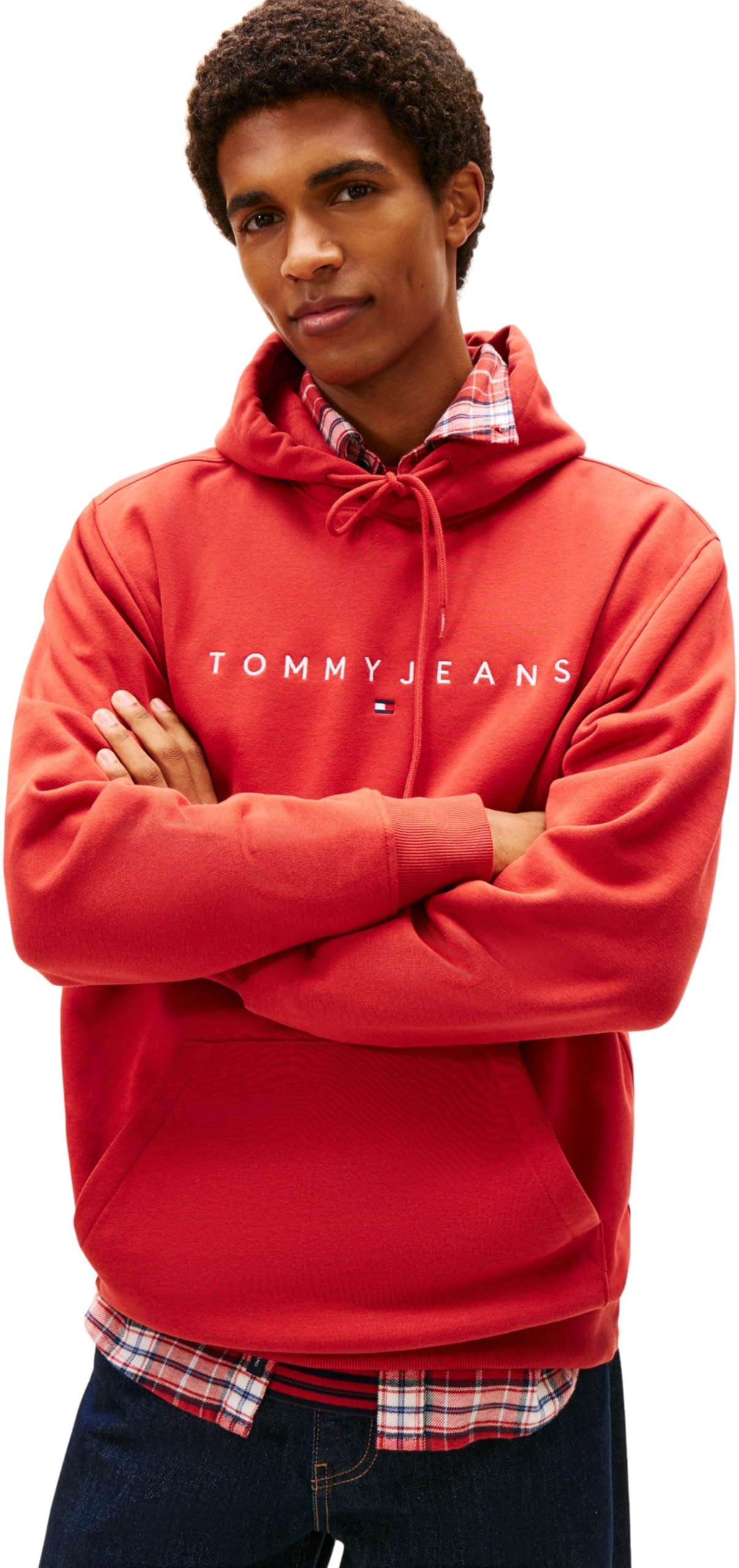 Tommy Jeans Herren Hoodie Linear Logo mit Kapuze