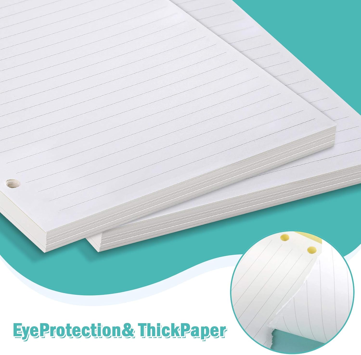 OMEYA A5 6-Hole Lined Planner Inserts, 280 Pages, 5.6" x 8.3", 100gsm Paper image 5