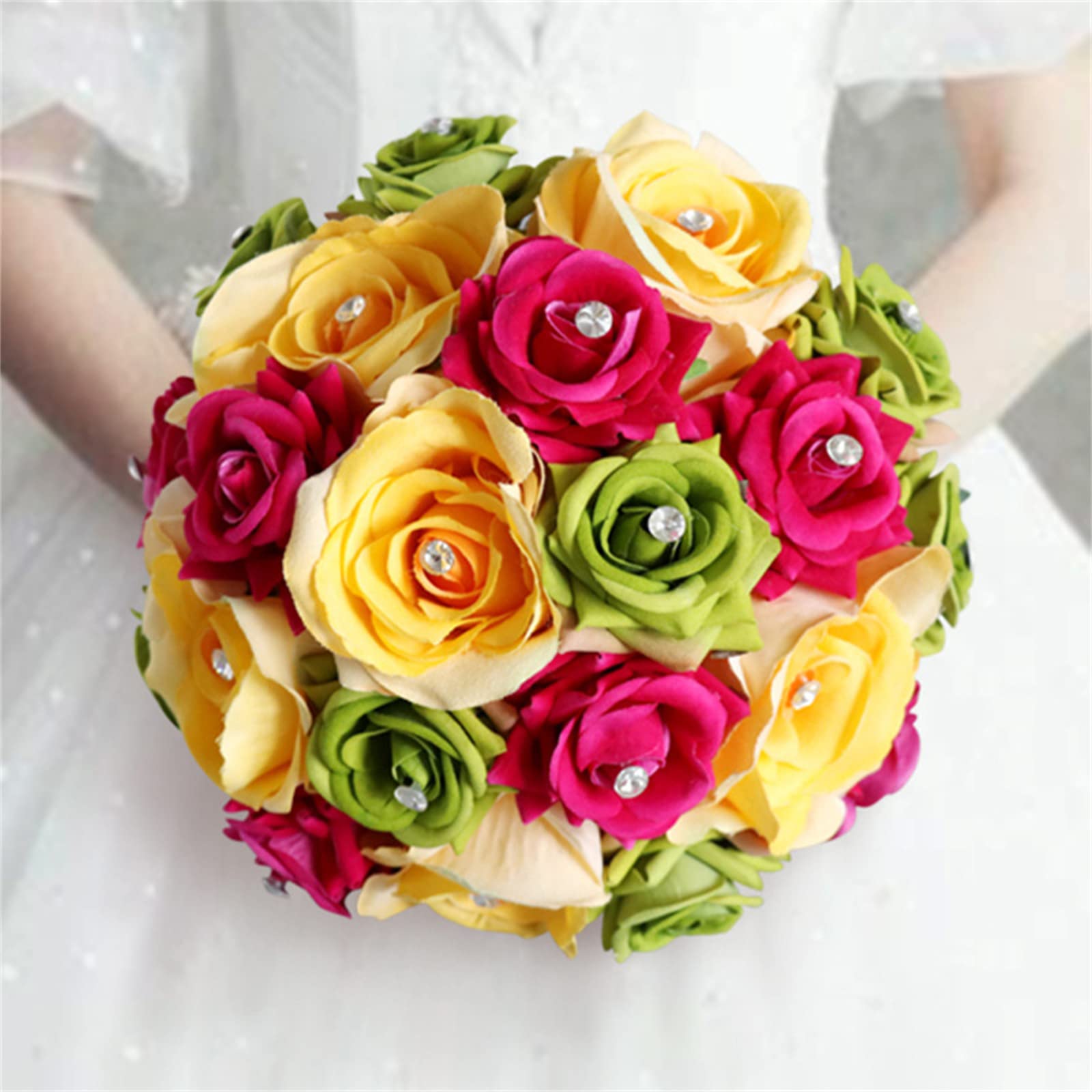 Wedding Bouquet, Wedding Bouquet, artificial flowers, Bride Holding Flowers