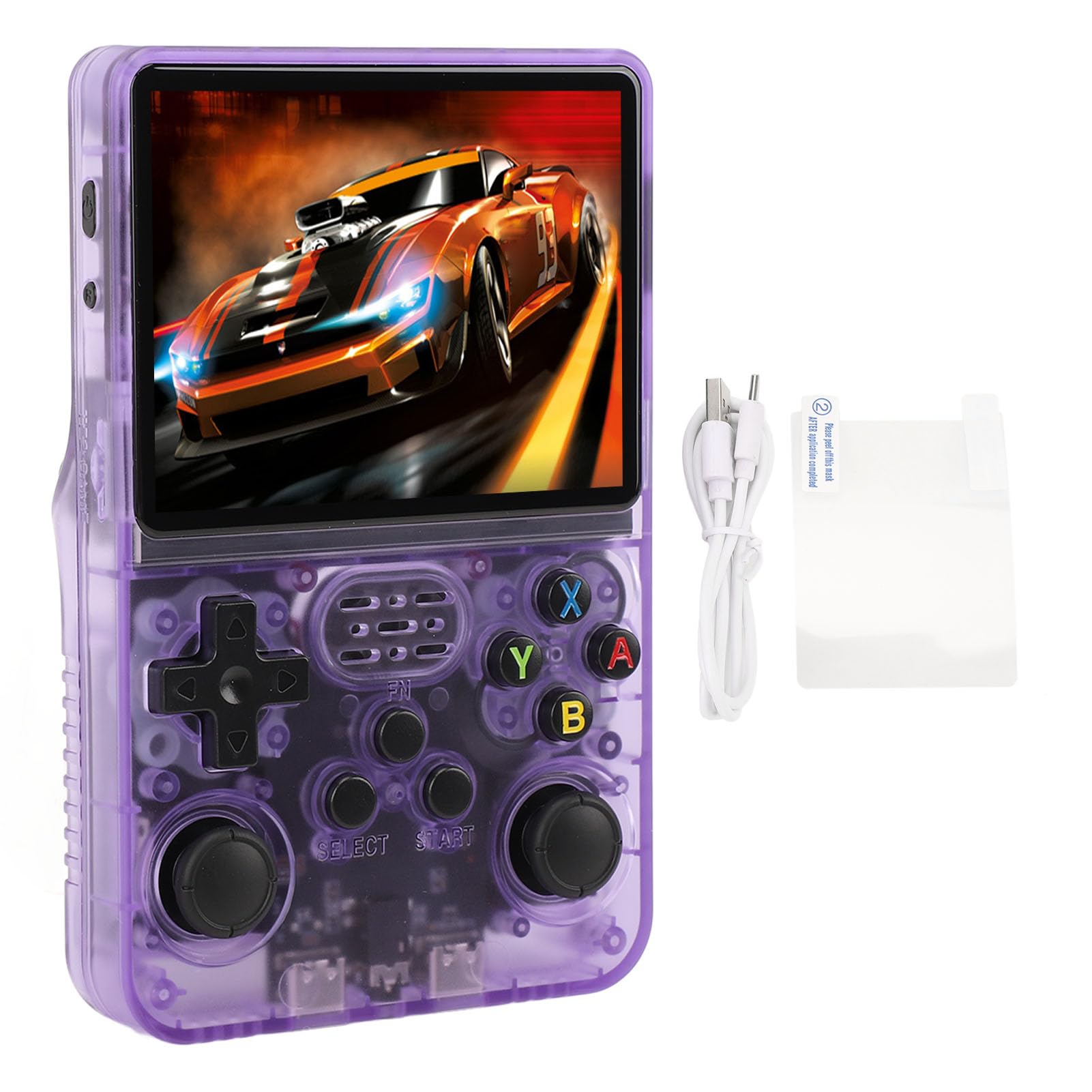 BewinnerRetro Pocket Mini Gaming Console, R36s Handheld Game Console, Hand Held Gaming Console - Dual Open Source System, 11 Emulators Support, 3.5in Screen (Vintage Purple)