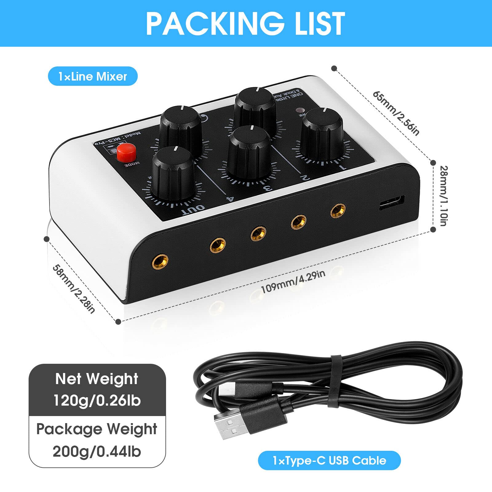 Mini stereo 4 canali linea mixer cuffie monitoraggio club Live Studio registrazione