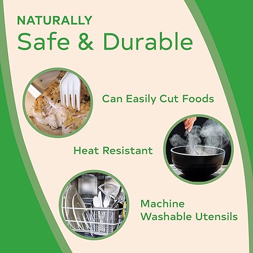 Miniatura 4 de Tenedores compostables, utensilios compostables a base de plantas, cubiertos desechables certificados por BPI, tenedores compostables paquete a
