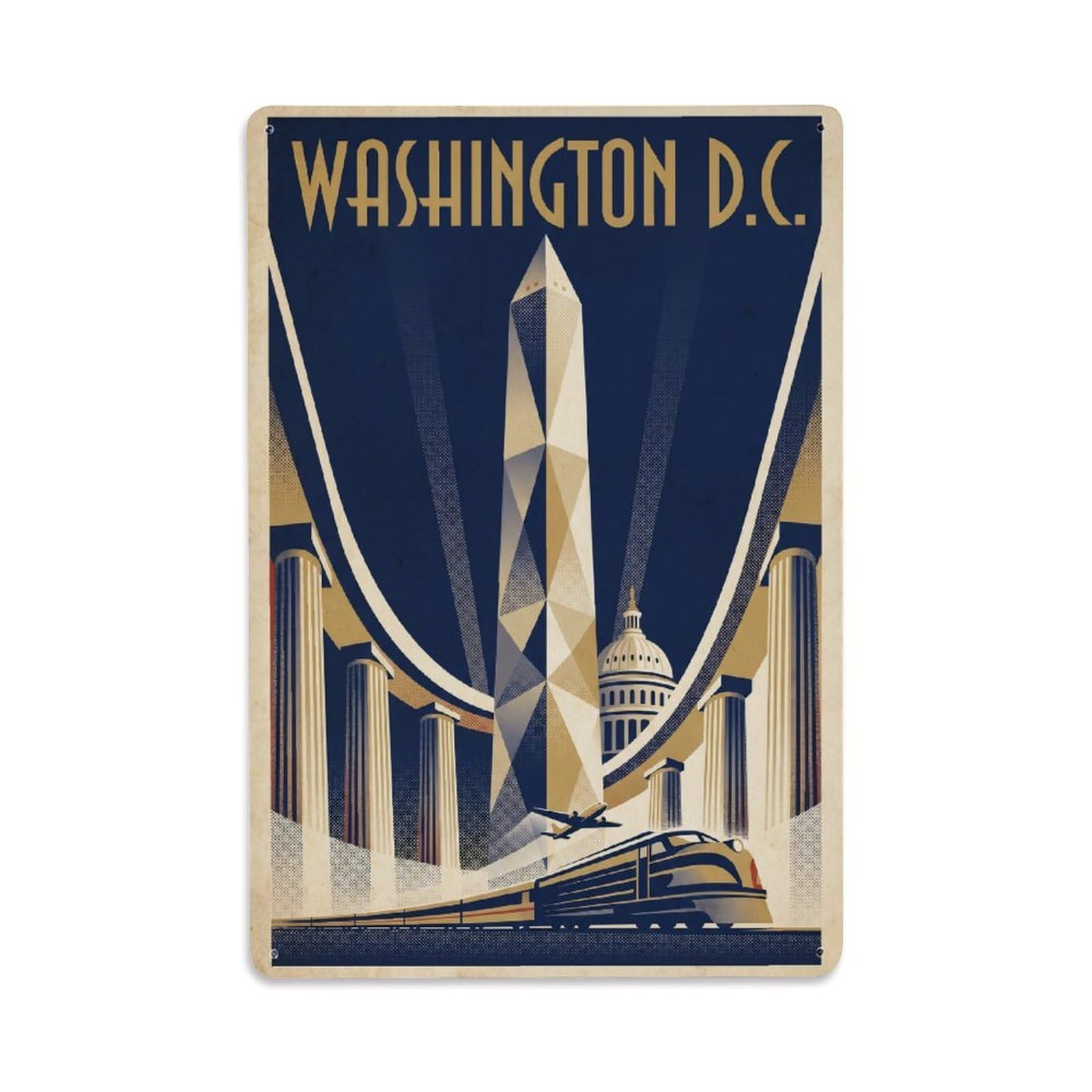Gead 8X12inch Style Vintage Travel Usa Washington Dc Metal Tin Sign