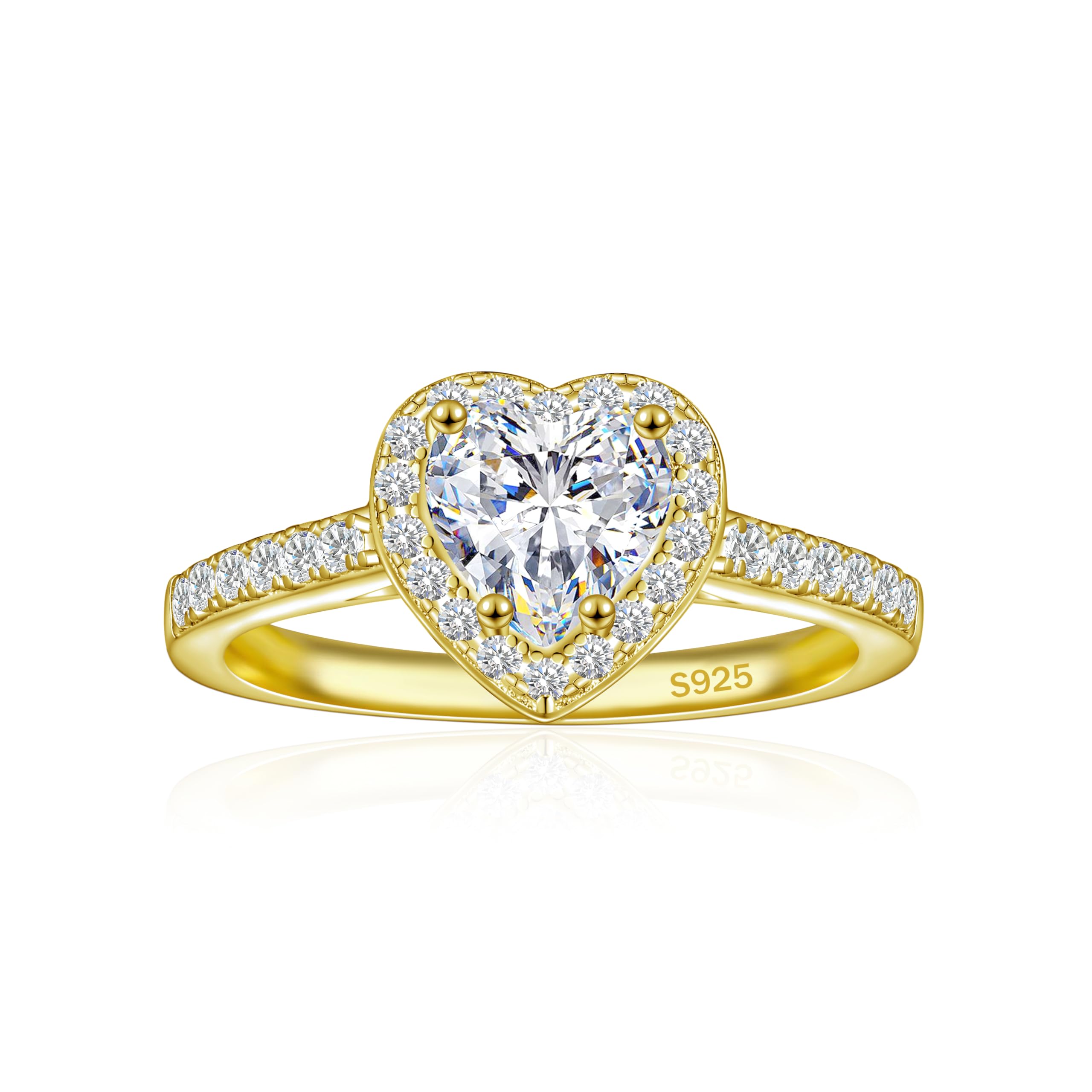 JALOKIVI 1CT Heart Cut Halo Ring