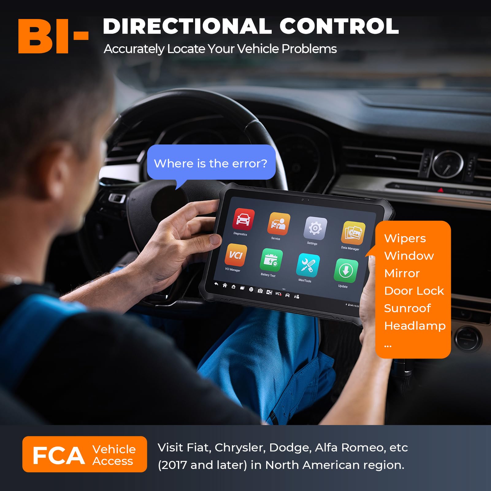 OTOFIX D1 PROS2 Obd2 Herramienta de Diagnóstico, Codificación ECU, Diagnóstico Todos Los Sistemas OE, 40+ Servicio, Control Bidireccional, Escaneo Automático 2.0, CANFD y DOIP, Actualización de 2 Años