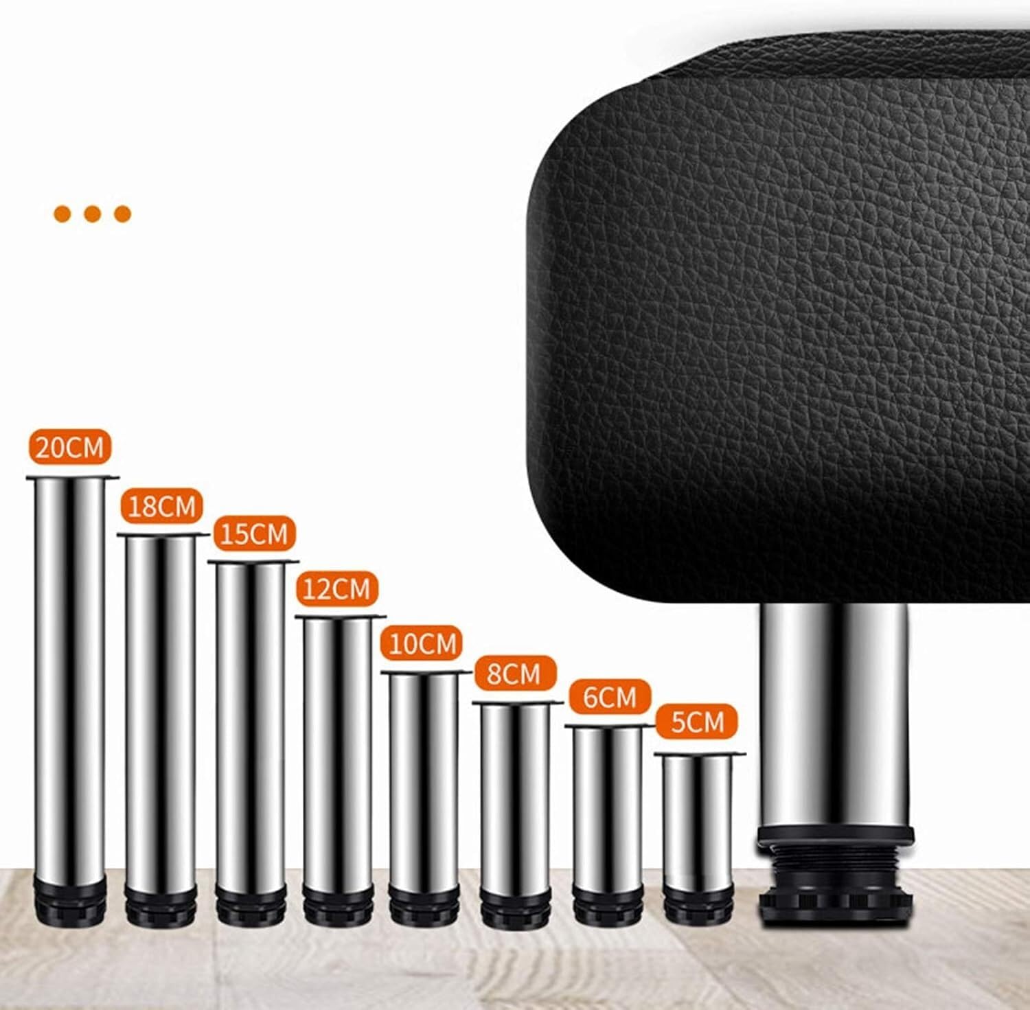 Gambe Regolabili per mobili Resistenti per scrivanie, tavolini da caffè, Set da 4 (100 mm/3,9 Pollici)