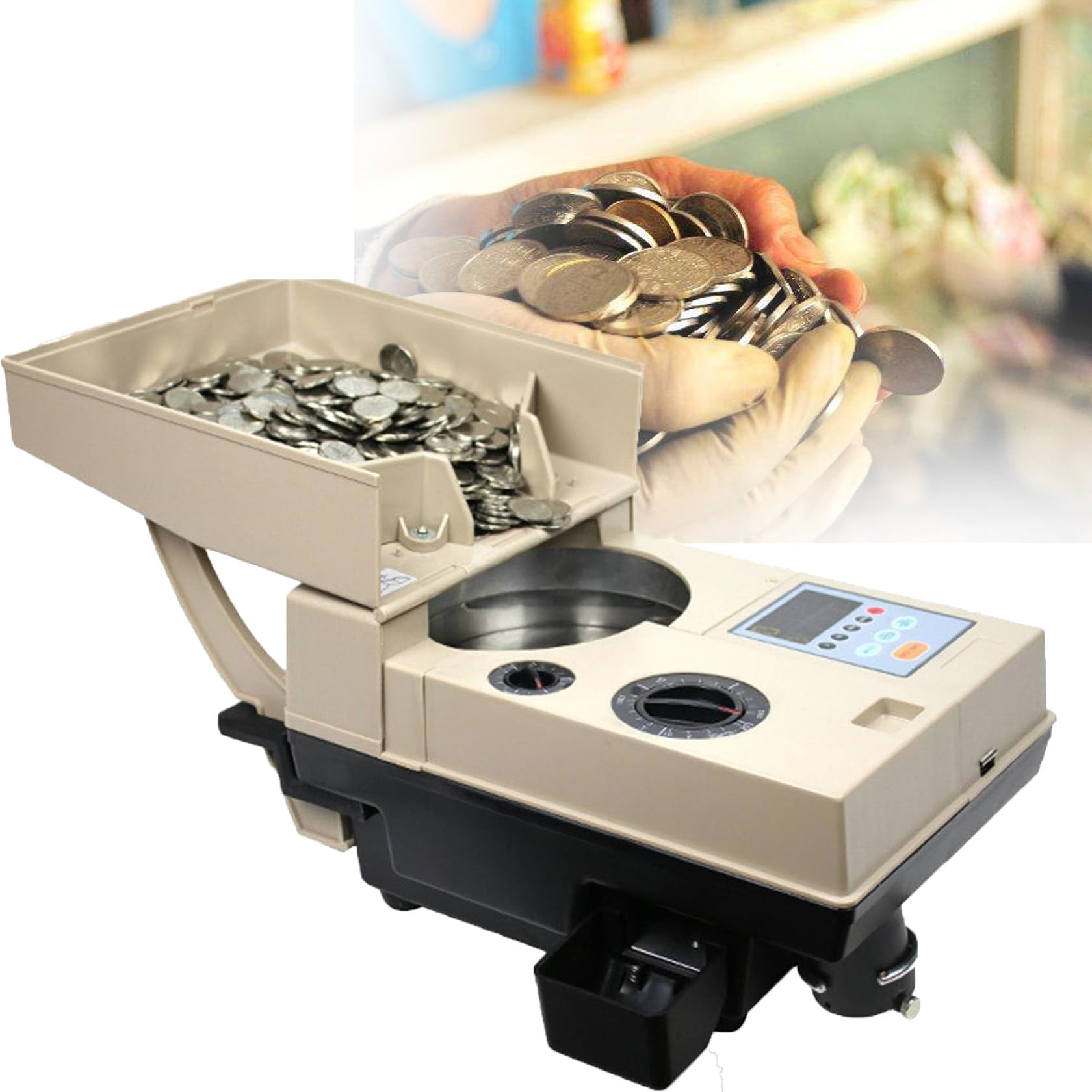 Conta Monete E Selezionatrice Elettronica, 1200 Pezzi/Min Conta E Selezionatrice Automatica Di Monete Per 15 Mm~34 Mm, Macchina Selezionatrice Di Monete, Per Aziende, Banche, Negozi, Ristoranti