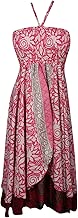 Womens Halter Sundress Printed Summer Beach Dress S/M Pink