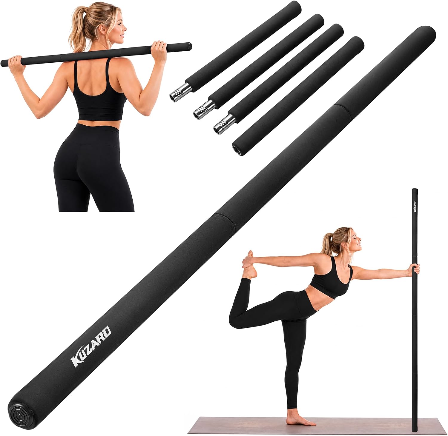 Yoga Stick, Mobility Stick for Stretching, Adjustable Exercise Stick