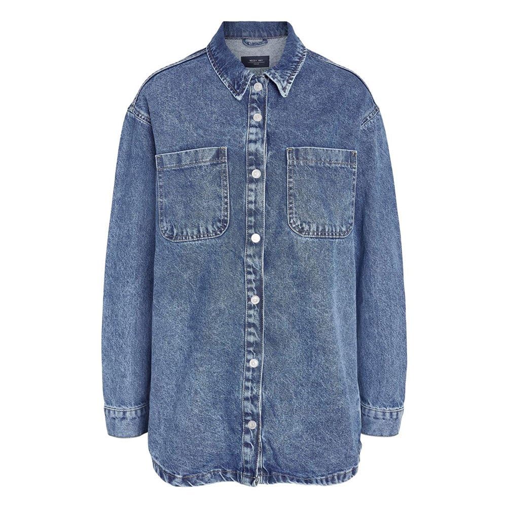 NOISY MAY NMALVA L/S DENIM SHACKET AZ351MB NOOS Donna Camicia Maniche Lunghe blu Taglia Extra