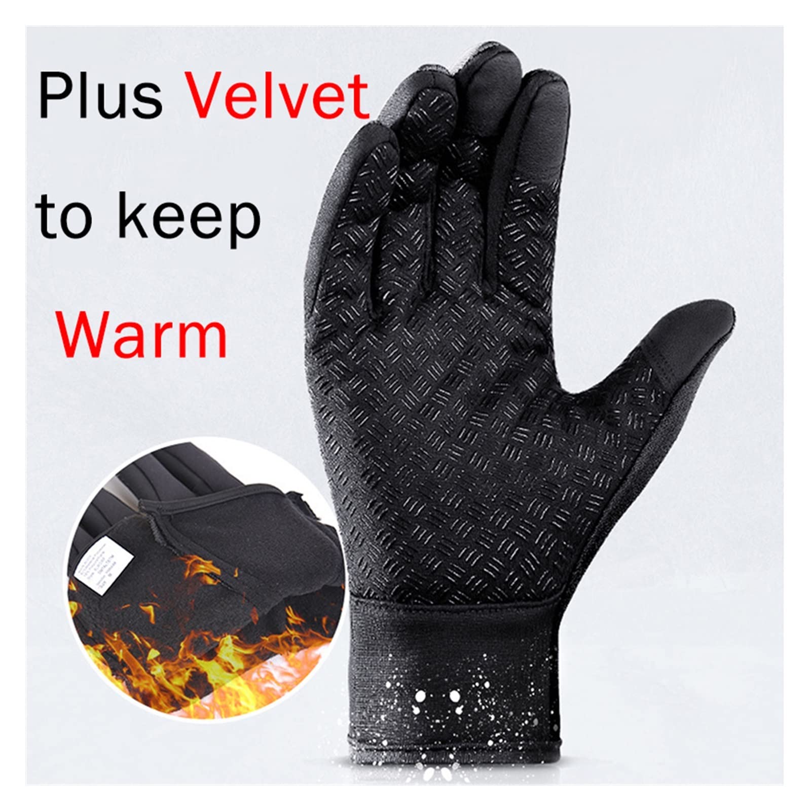 guanti da immersione, Guanti da ciclismo invernali uomo e donna, touchscreen, impermeabili, antivento, antiscivolo, alla moda, neri(Blu,XL)