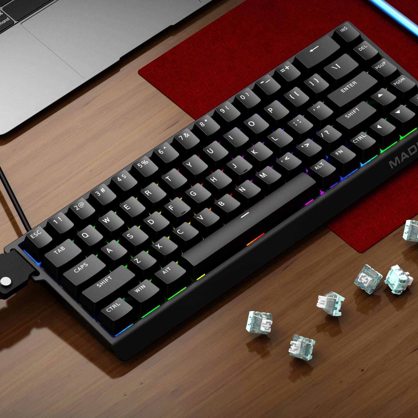 ZMX Teclado Gamer Madlions Mad 68 He Com Interruptor Magnético Rgb
