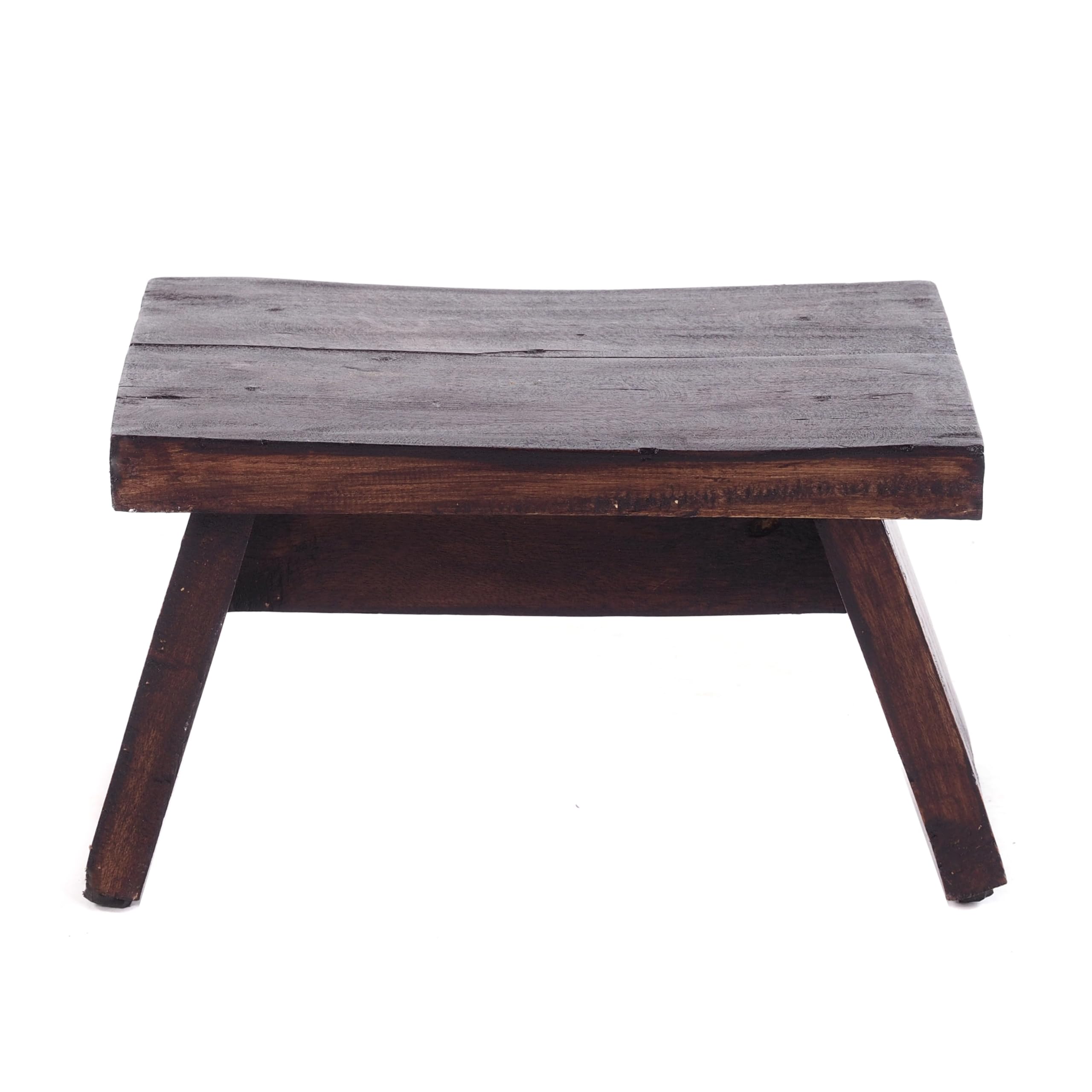 Repose-pieds Bois Massif Recyclé Shabby Chic 18,5 X 29 X 19,5 Cm - Style Vintage Naturel