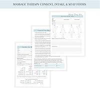 Vista 8 de Formularios de ingesta de cliente para terapeuta de masaje, notas de consentimiento, jabón Formularios para tratamiento y técnica de historial