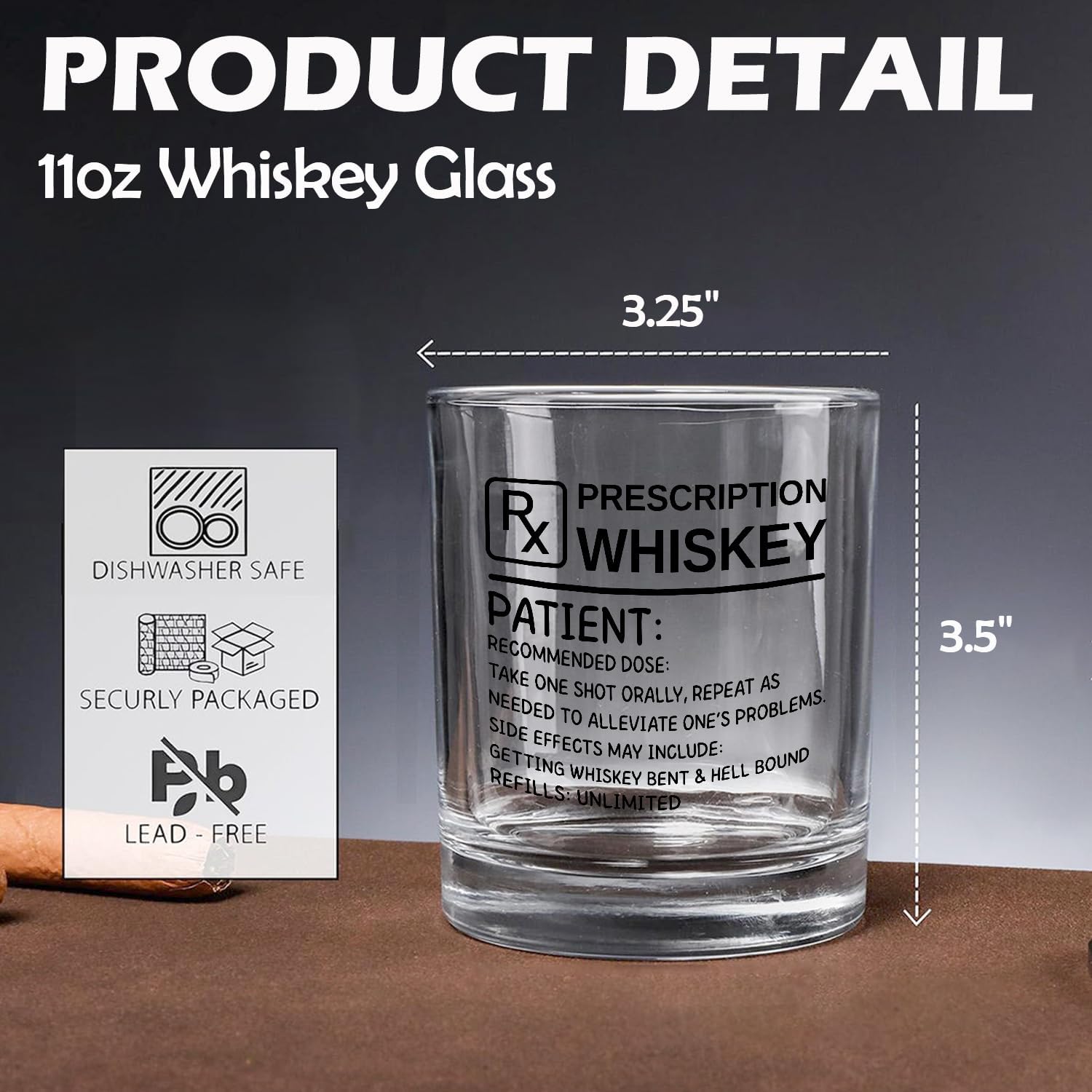 Funny Whiskey Glasses 10 oz, Funny Gag Gifts for Dad Men Boyfriend Husband, Old Fashioned Rocks Glasses for Drinking Scotch Bourbon Cocktail Liquor Vodka - Image 5