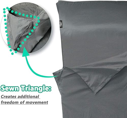 Vista 25 de Frelaxy Forro de saco de dormir ultraligero - Más ligero y compacto, sábanas de viaje de 3 tamaños y saco de dormir para adultos, cómodo