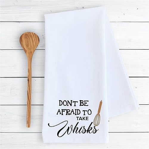 Miniatura 2 de Kitchen dish towel Don't be afraid to take whisks risks funny cute dish Kitchen Decor drying cloth…100% COTTON
