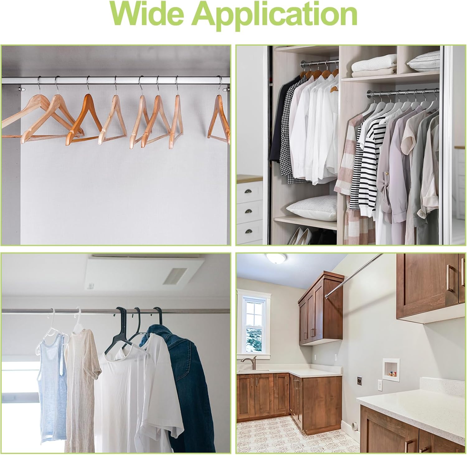 uxcell 10PCS Stainless Steel Closet Rod Flange Holder, 1-1/4 Inch Dia Pole Sockets Flange Rod Holder Wall Mount Pipe Bracket with Screws, Silver