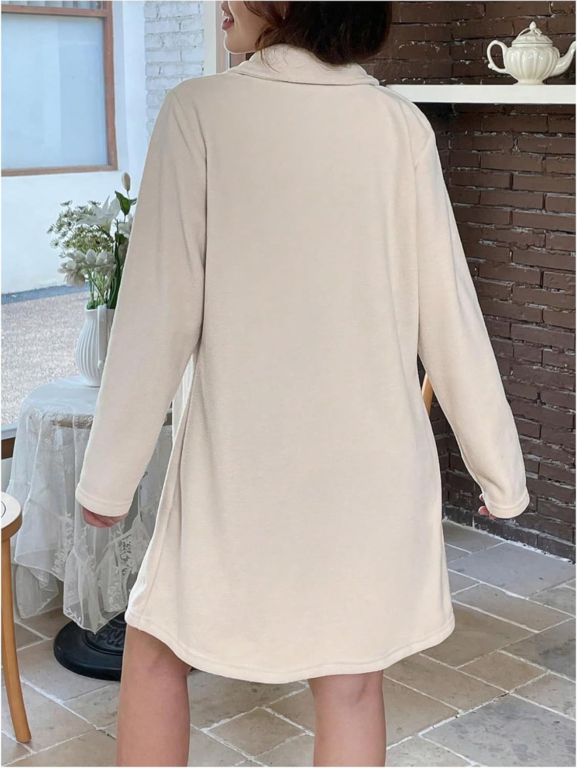 Cozy Back View of SweatyRocks Girls Knee Length Outerwear