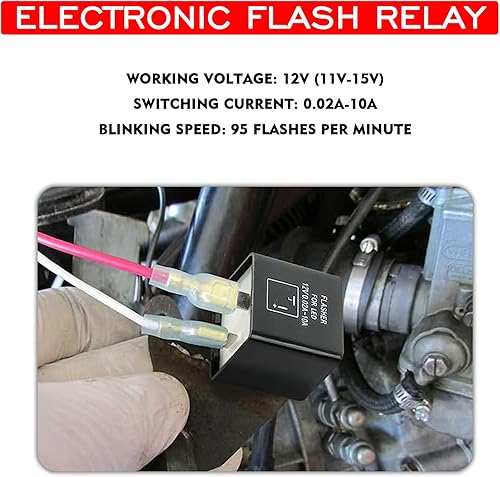 Miniatura 6 de Relé intermitente LED, relé de señal de giro para luces LED, relé intermitente electrónico de 2 pines para motocicleta o scooter, 12 V, ultrarrápido