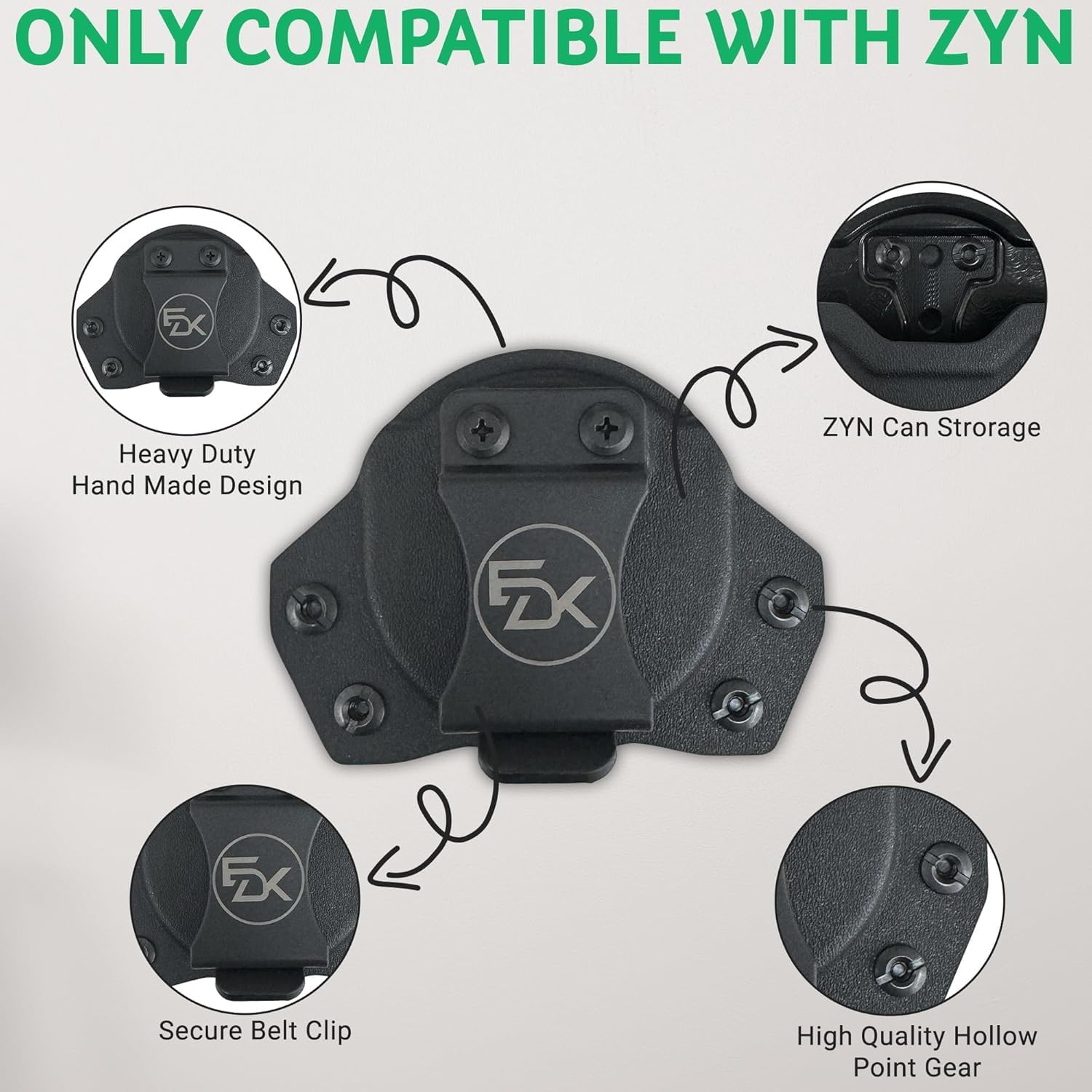 Clip Pouch Holster Compatible with Zyn Tins, Belt Accessory for Quick Access and Stylish Storage