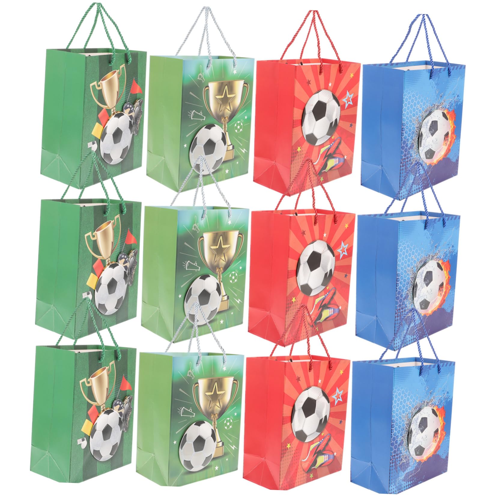 Bolsas de dulces de fútbol BRIGHTFUFU infantiles de papel kraft para eventos y fiestas de niños 8