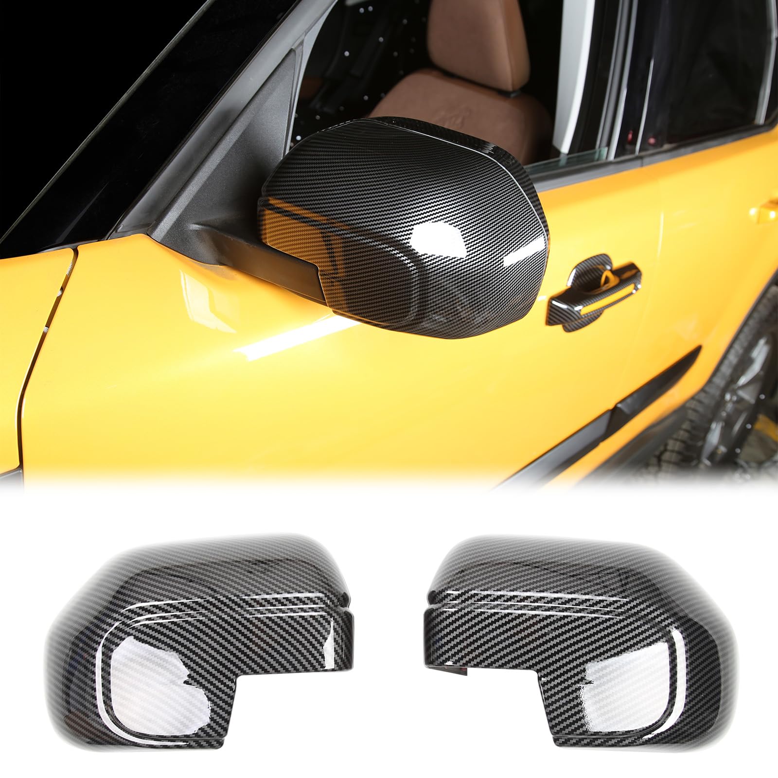 Carbon Fiber Side Mirror Covers Compatible with Ford Bronco Sport 2021 2022 2023 2024, Side Mirror Caps for Bronco Sport Accessories