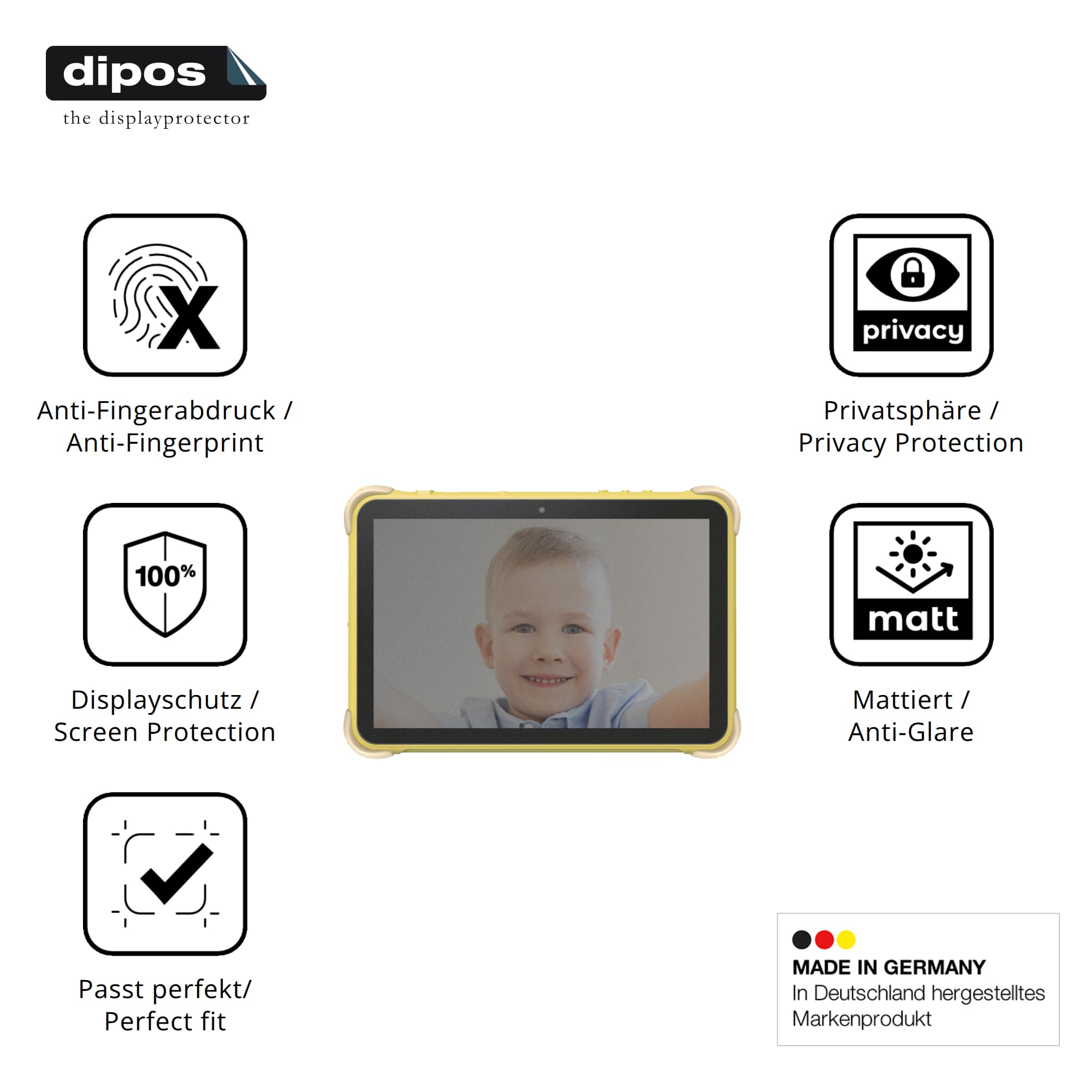 dipos Protector de Pantalla Antiespía para KODAK KT102 | Película protectora mate, filtro de privacidad 4 vías, ajuste perfecto, antiarañazos, sin burbujas, autoadhesivo