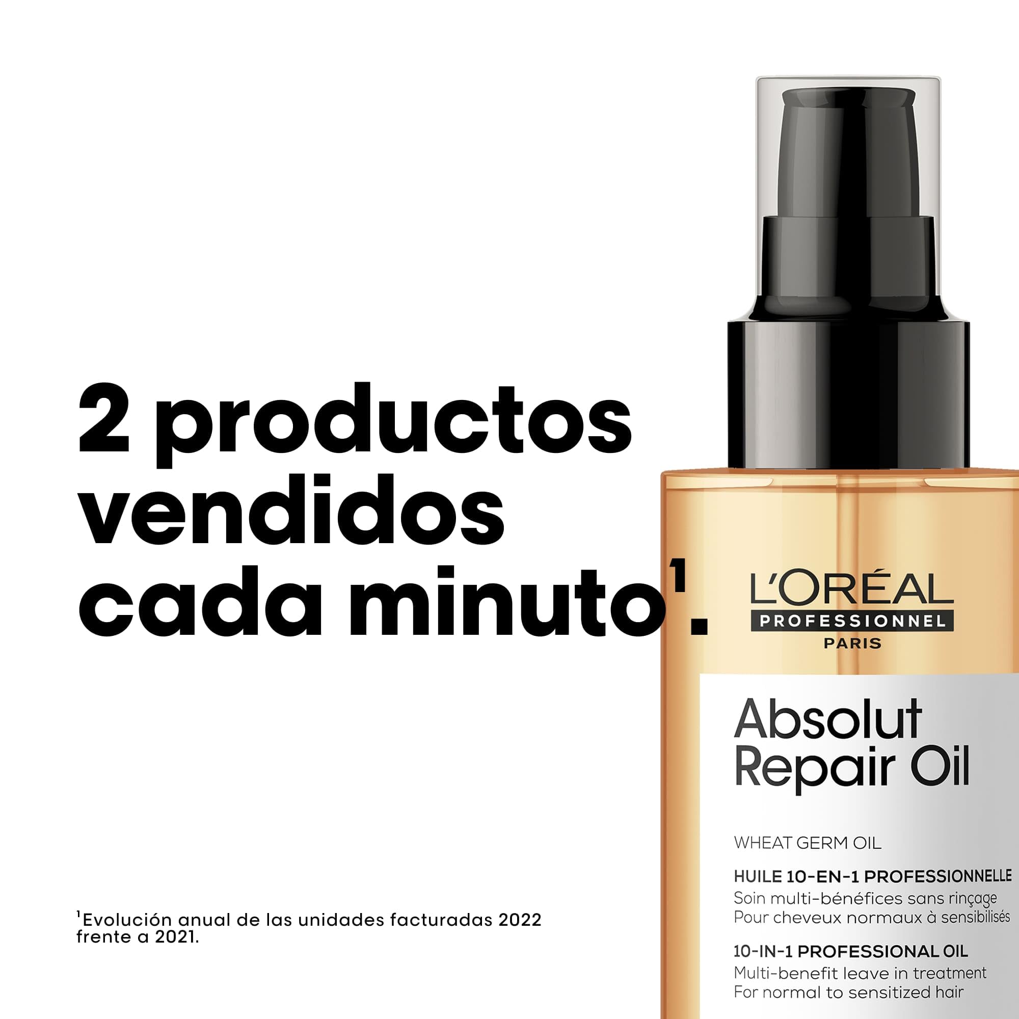 L'Oréal Professionnel Absolut Repair Aceite 10-en-1 Oil Tratamiento Reconstructor Pelo Seco Dañado 90ml
