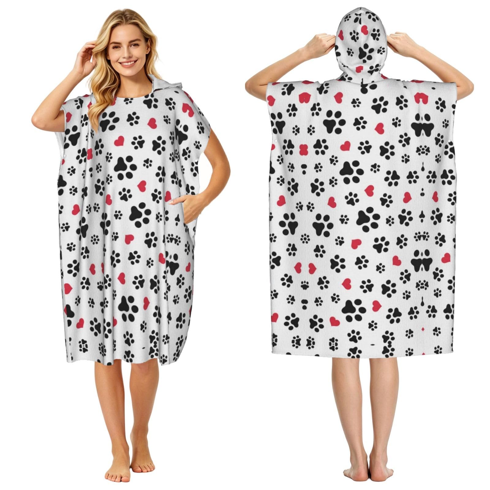 Poncho à capuche en microfibre idéal pour le surf en été