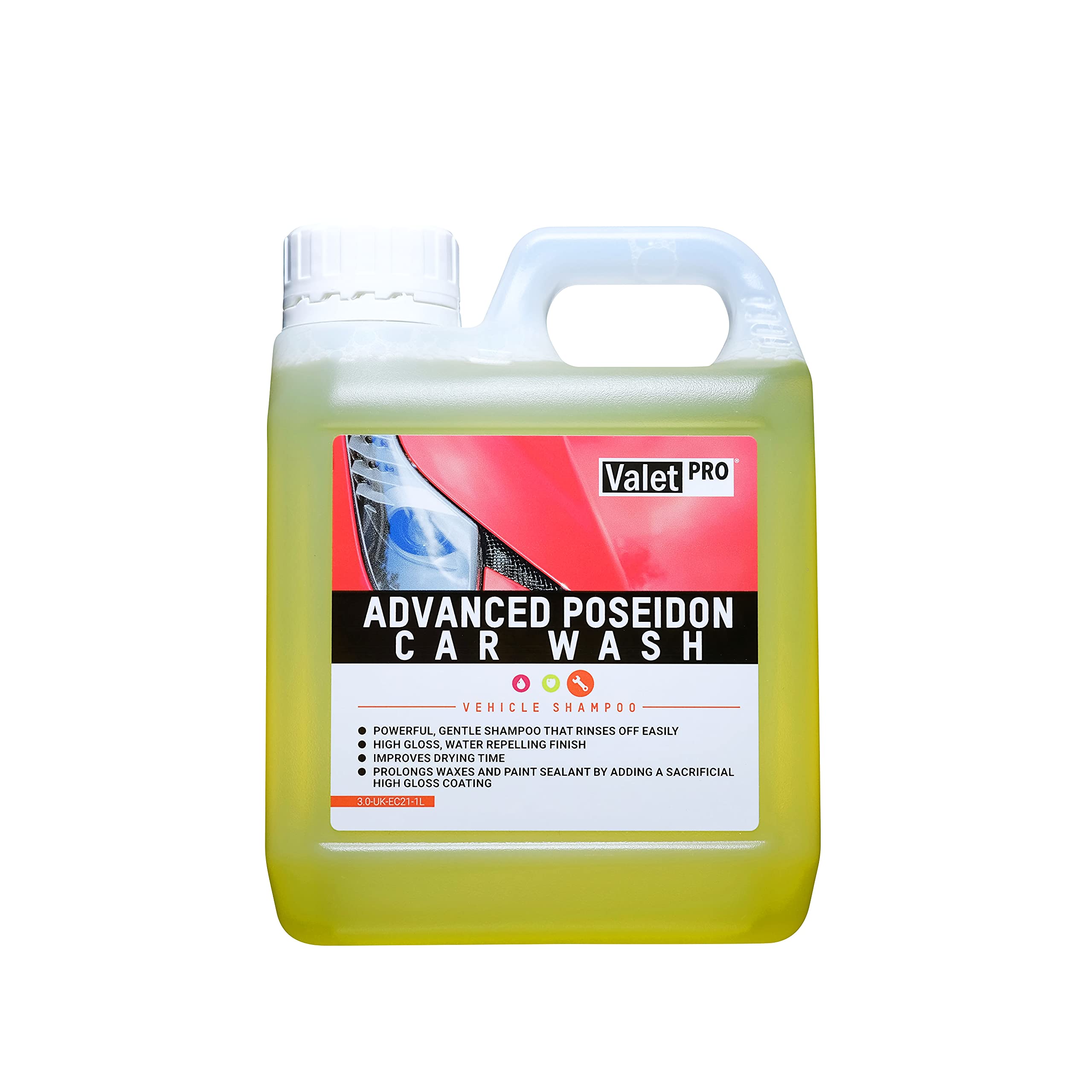 detailmate ValetPRO Advanced Poseidon - Juego de lavado para coche (cubo de 5 gal/19 l, 1 litro, guante de microfibra de 1000 g/m², paño de microfibra de 50 x 80 cm, 1000 g/m²)