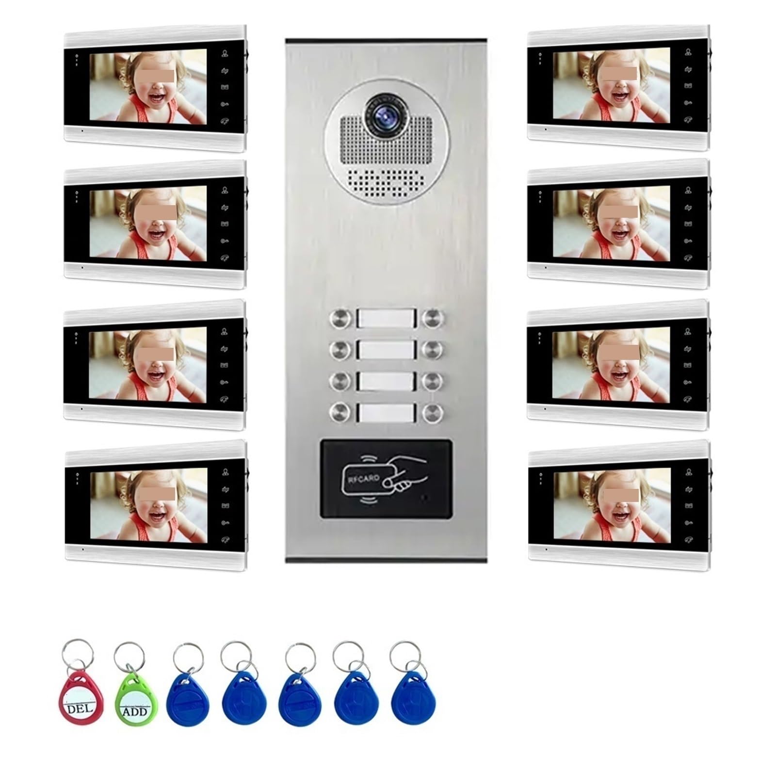 Sonnette sans fil Interphones Vidéo Intelligents For La Maison Wifi Sonnette D'entrée De Porte Vidéo Avec 2/3/4/6/8 Boutons De Panneau D'appel Anneau Interphone Dans La Maison Privée pour le bureau de