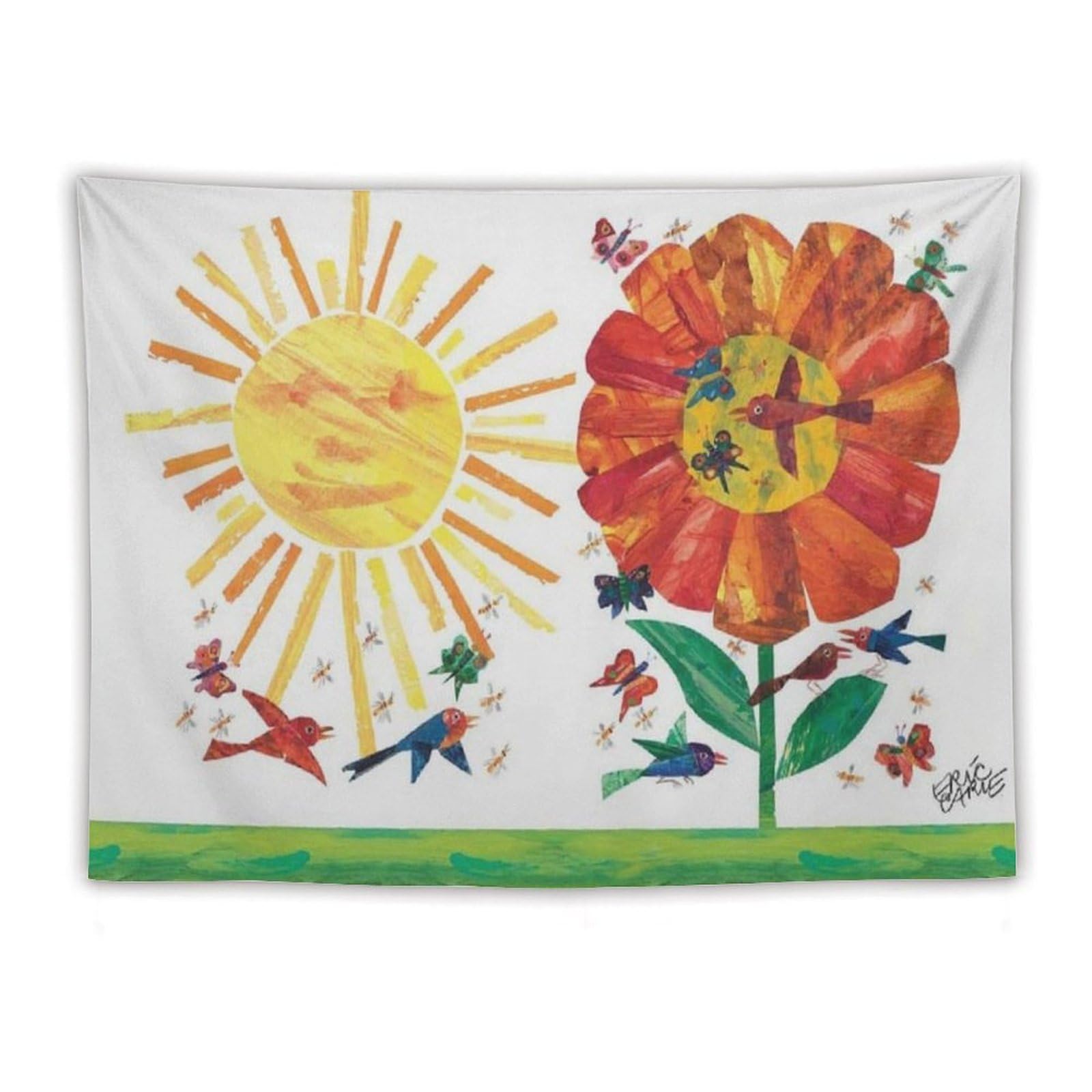 Eric Carle Tapestry Garden Children's Book Illustrations Wall Art Tapestry Gifts Bedroom Prints Home Decor Hanging Picture Painting Tapestries 60"x80"