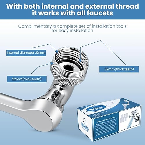 Miniatura 3 de Splash - Grifo multifunción con función de filtro y 6 cartuchos de repuesto, universal giratorio de 1080, brazo robótico, aireador para fregadero, 2