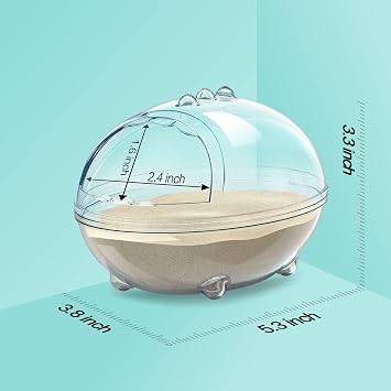 LazySusan Hamster Bathroom,Hamsters Bath,Bathtub Box,dust Bath for Hamster,Sand Bath Container,Bathing Bowl,Bathtub Toilet for cage Accessories (S 5.3 * 3.8 * 3.3 inch)
