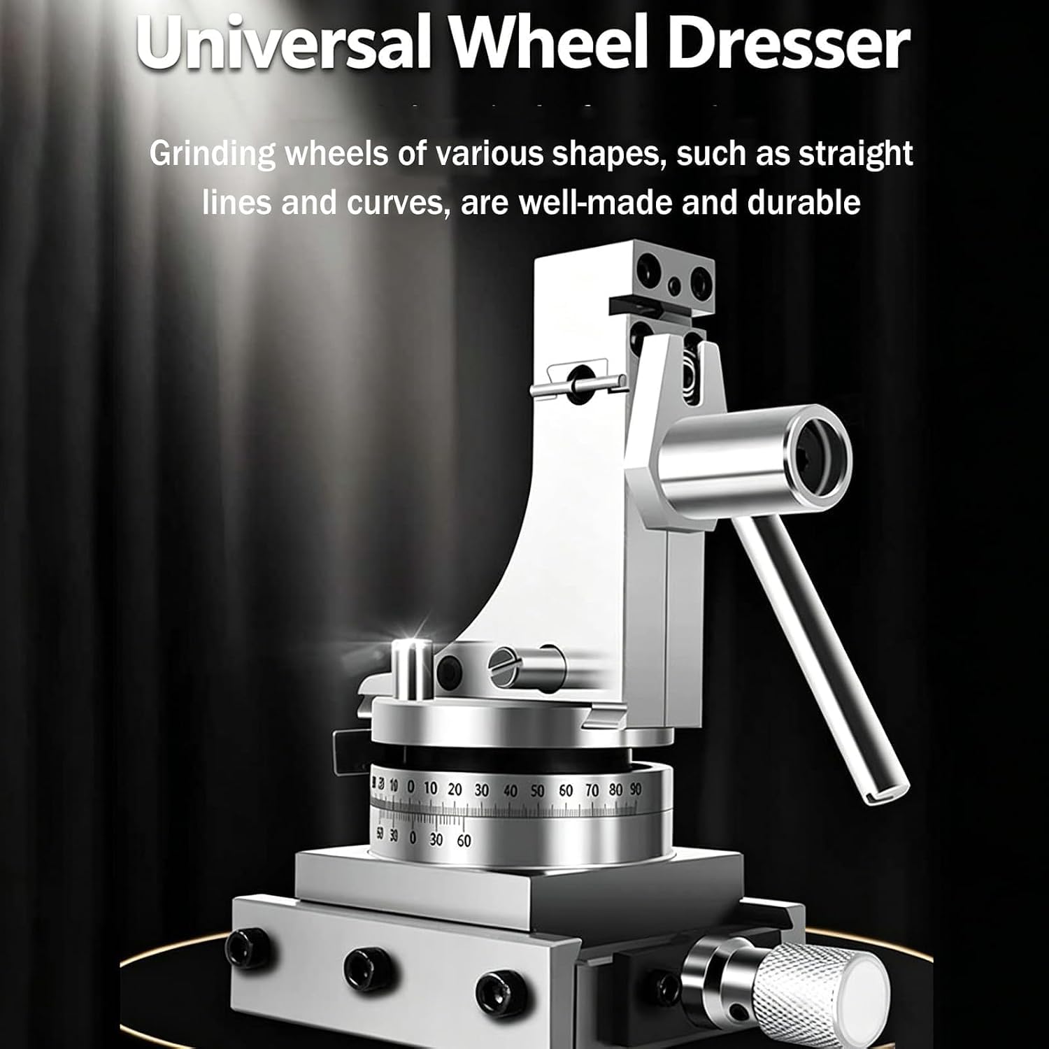 Raschiatore universale per mole abrasive da 165 mm, alta precisione 0,005/0,008 mm, convesso 50r e concavo 100r con base scorrevole. (0.005mm)