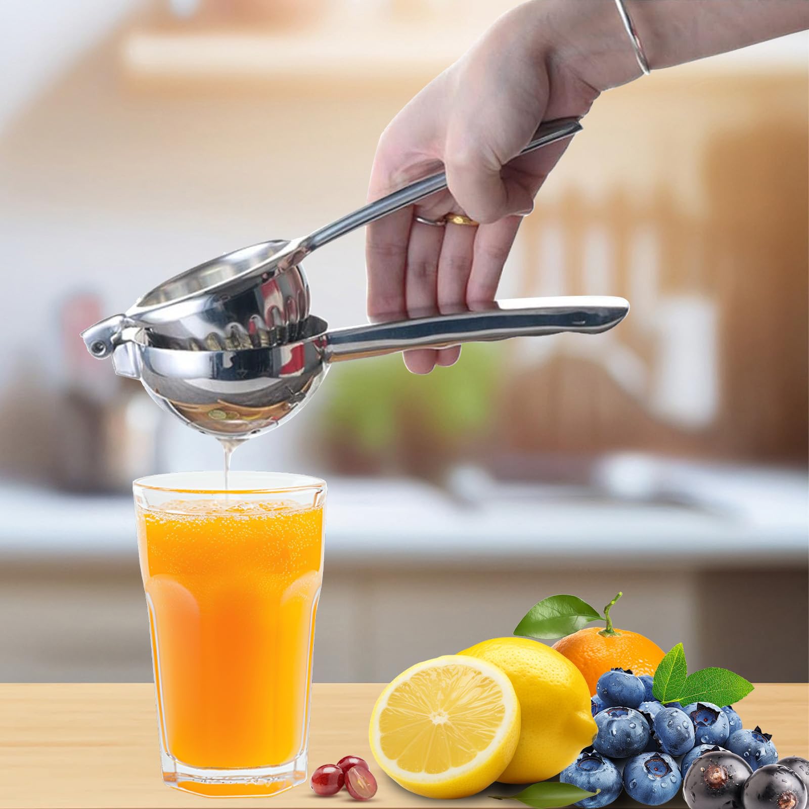 Spremiagrumi Manuale In Acciaio Inox Per Limoni E Arance - Lavabile In Lavastoviglie, Diametro 8 Cm - 6