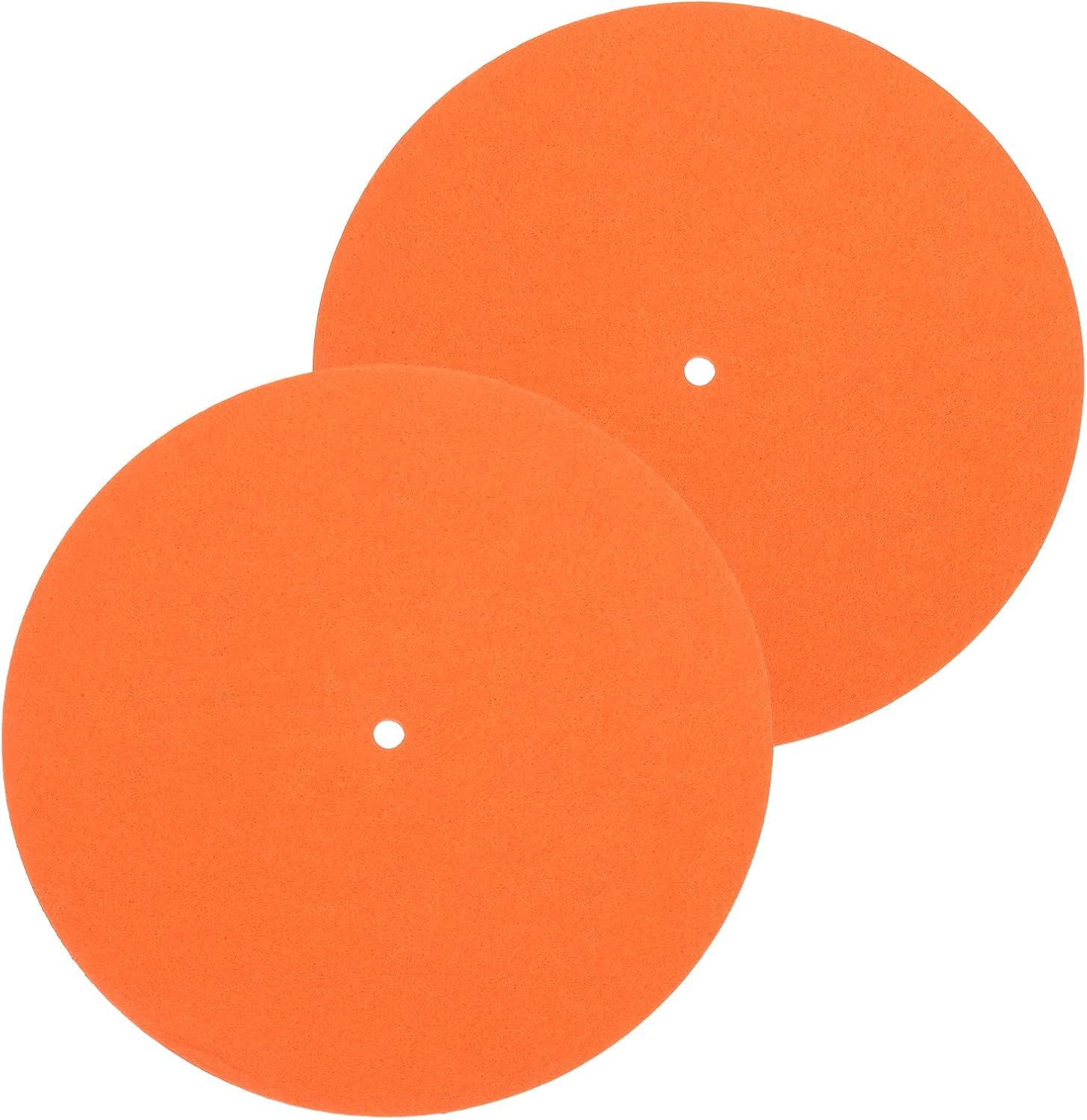 MECCANIXITY 2 Pcs Record Player Mat, 7 Inch Turntable Mat 3mm Felt Turntable Pad for Vinyl Record Player, Orange