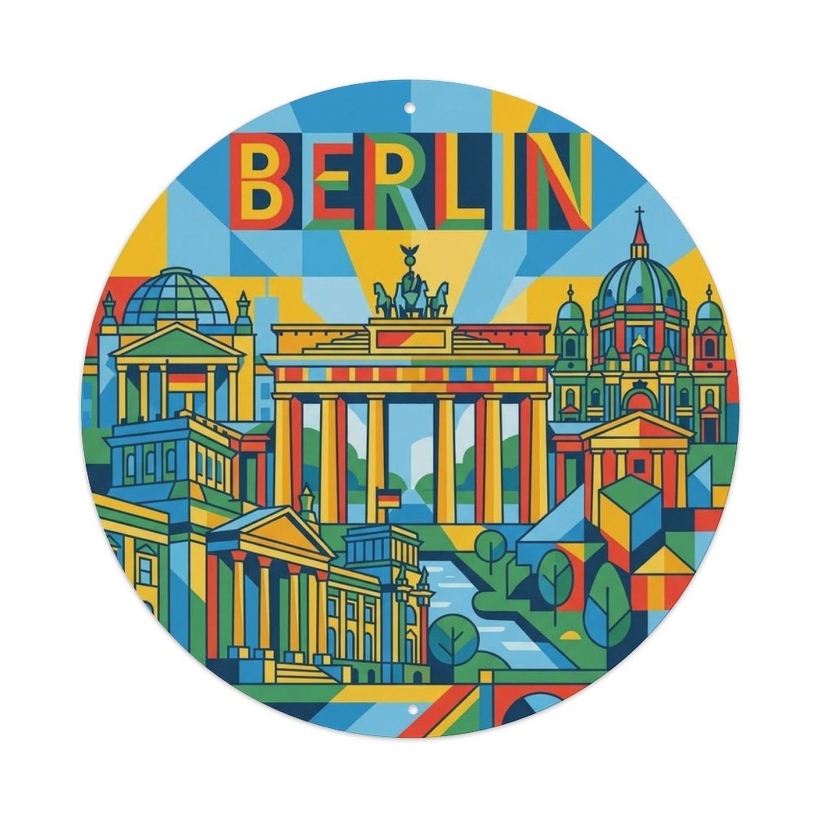 Berlin Germany Vintage Travel Destination Landmark Metal Tin Sign