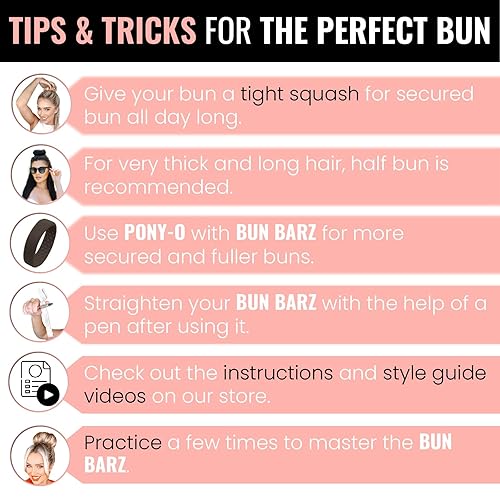 Miniatura 6 de PONY-O BUN BARZ - Soporte para cola de caballo, paquete de 2 unidades, original patentado y sin daños, para hacer moños de cabello, accesorio