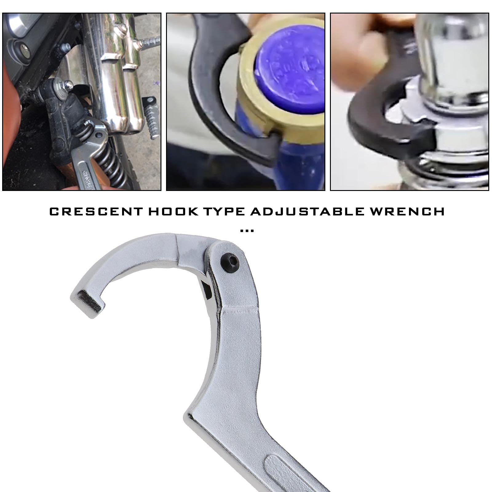 XGAGHB Regolabile 115-170mm Gancio Chiave C Chiave Strumento Moto Sospensione Strumento