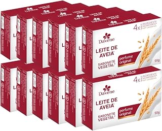 Caixa com 12UN Sabonete Vegetal Leite De Aveia Clássico 90g Davene