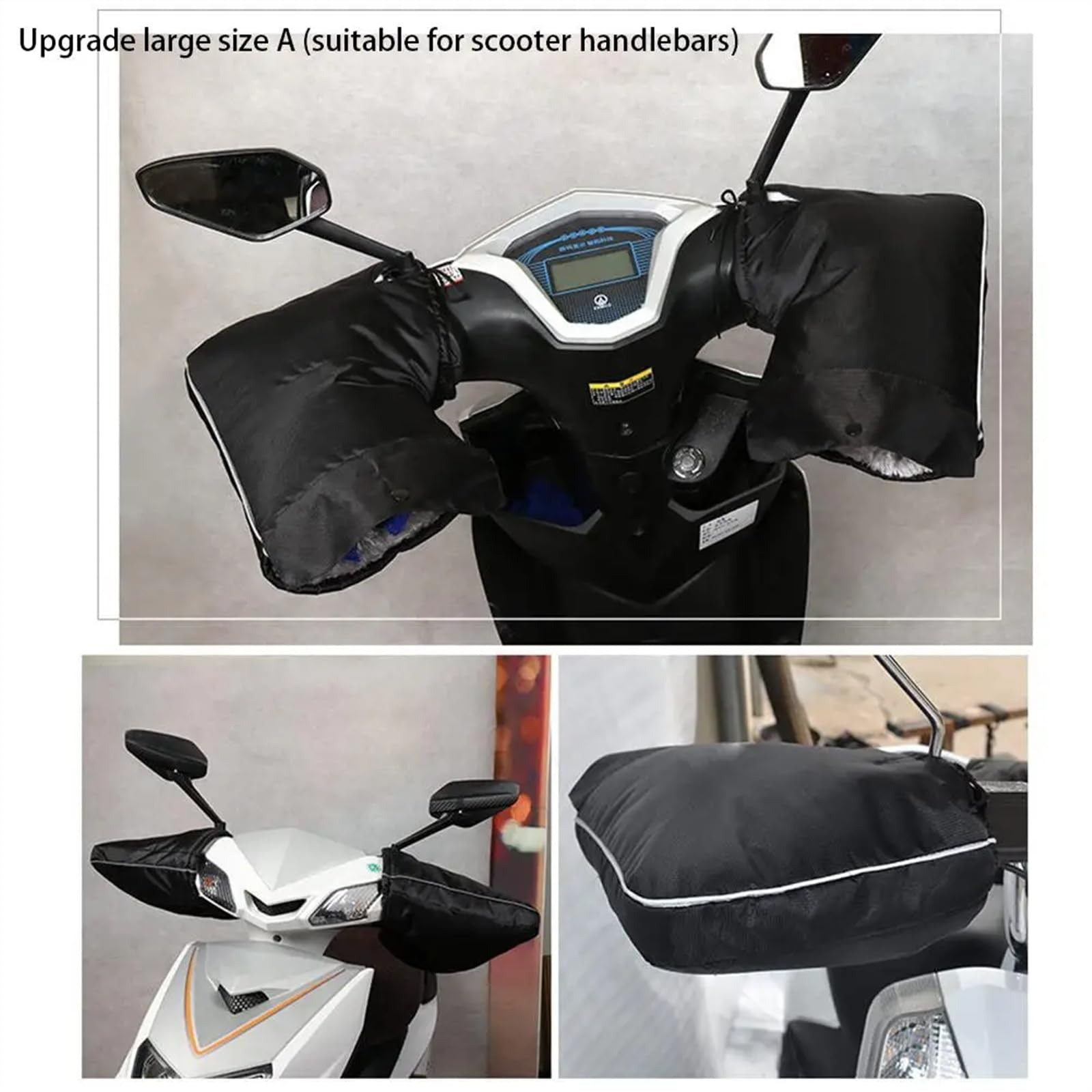 Genérico Manoplas para Moto, Guantes Manillar Moto Cubiertas Gruesas para Manillar De Motocicletas, Guantes Cálidos Y Cómodos, para Coche Eléctrico A Prueba Lluvia, Universales