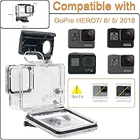 Vista 2 de Carcasa impermeable para GoPro Hero 5 6 7 negro, carcasa protectora de buceo subacuático con soporte para Go Pro Hero5 6 Hero7 Black Action Camera